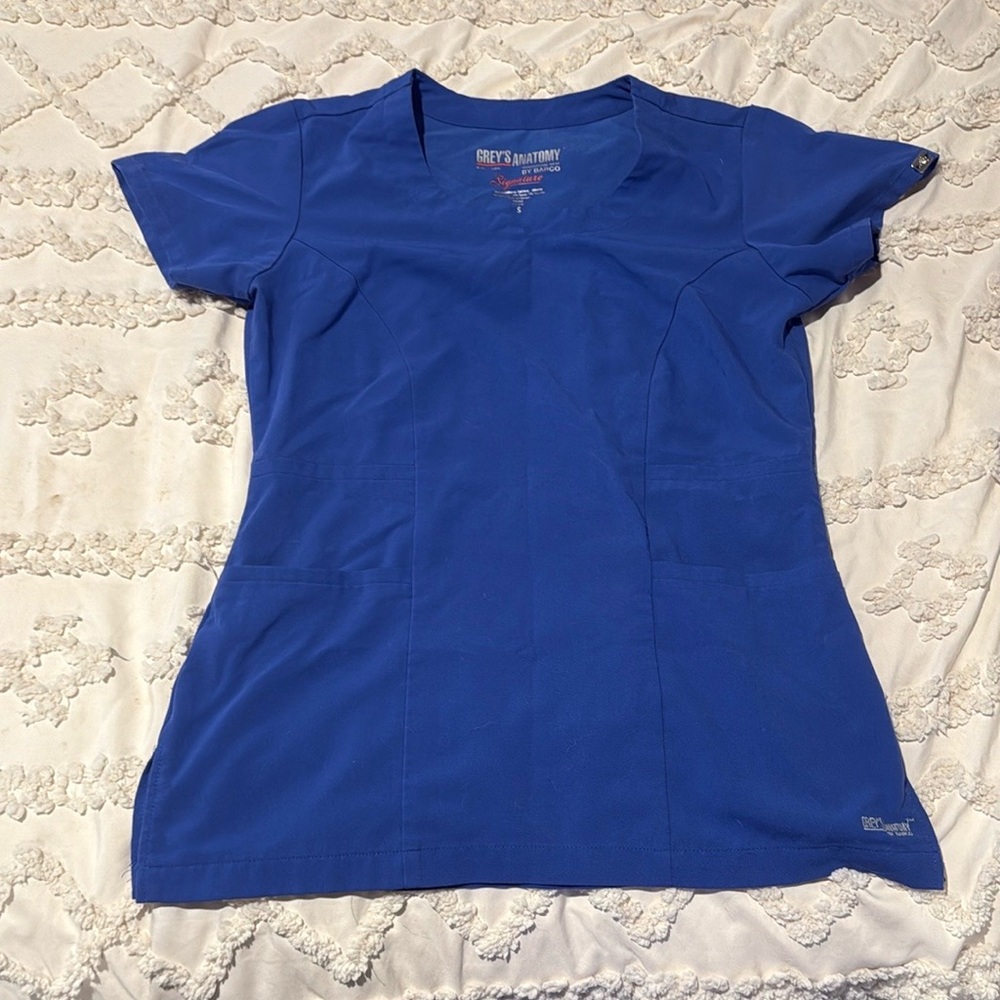 Blue Women's Scrub Top by Grey's Anatomy. Size: Small. Worn a few times